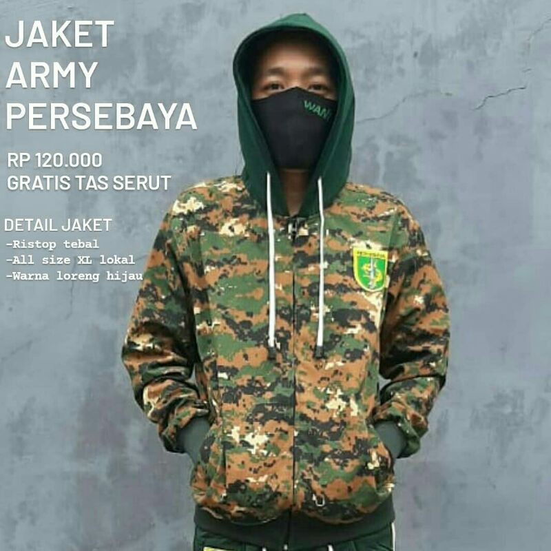 jaket persebaya motif army