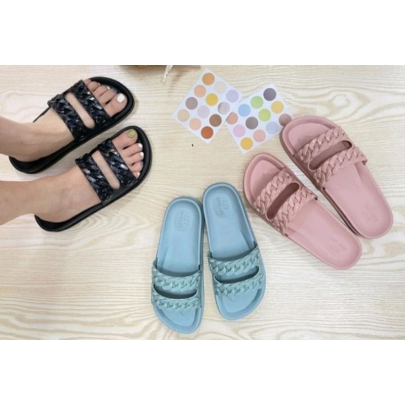 SANDAL BALANCE  1961-7 SANDAL JELLY WANITA SLOP WANITA SANDAL TALI KEPANG SLIPPER WANITA SLIP ON WAN