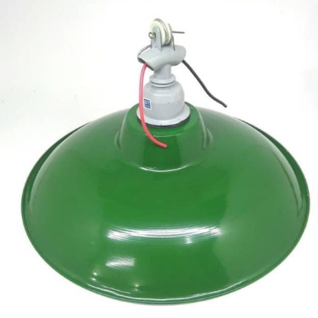 Kap Lampu Jalan WD Hijau Gantung E27 + Fitting / Lampu Tiang/ Kap Jalan Gantung / Lampu Rumah Pabrik