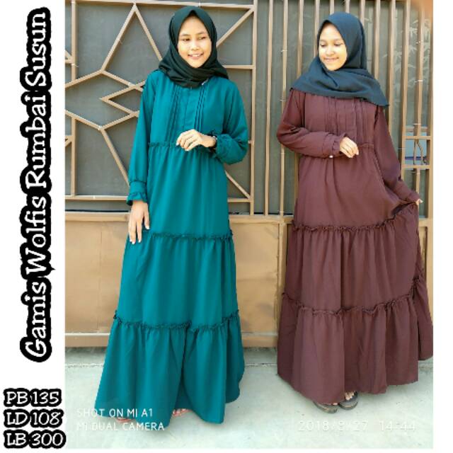 Wolfis Rumbai Susun Gamis Wolfis Susun Shopee Indonesia