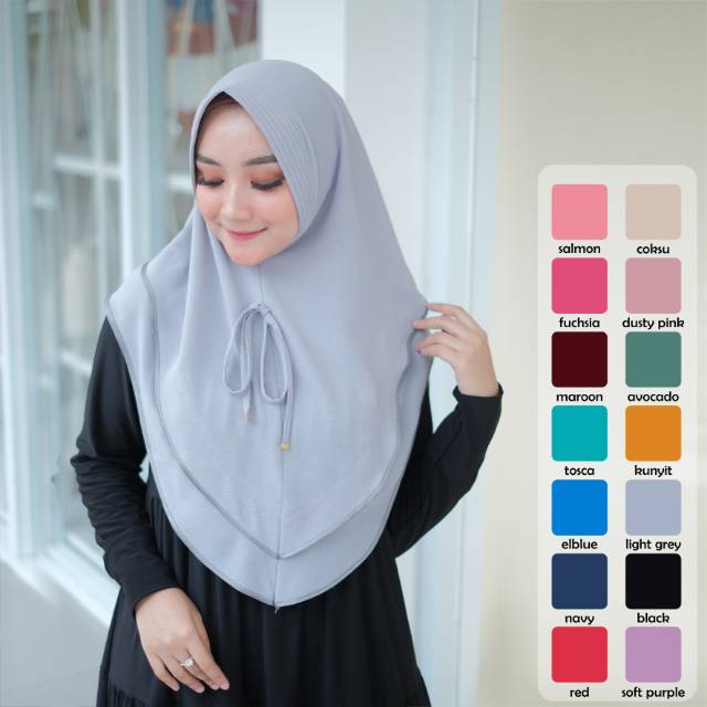 Khimar Annisa Hiasan Tali Depan (Hijab Instan)