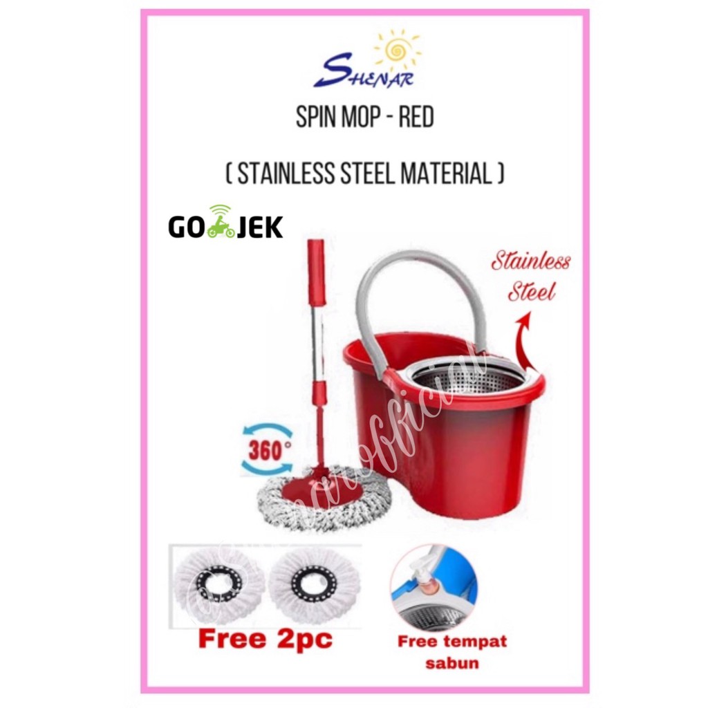 Spin Mop 360 Rotate SPIN MOP ALAT PEL PRAKTIS/ALAT PEL MURAH / ALAT PEL LANTAI ( SHENARHOUSEHOLD