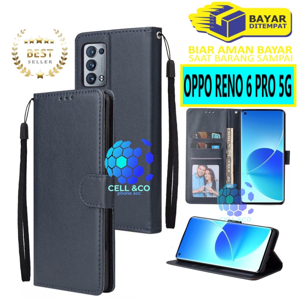 Flip cover OPPO RENO 6 PRO 5G Flip case buka tutup kesing hp casing flip case leather wallet