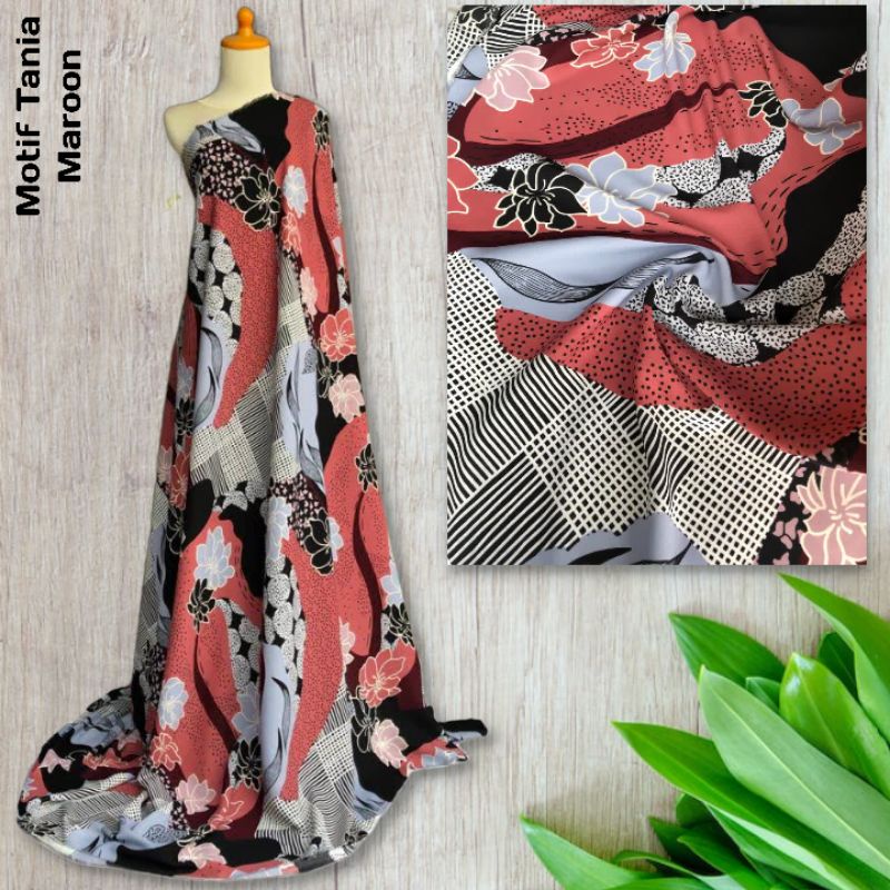 Kain Motif PradaCrepe Tania harga per setengah meter