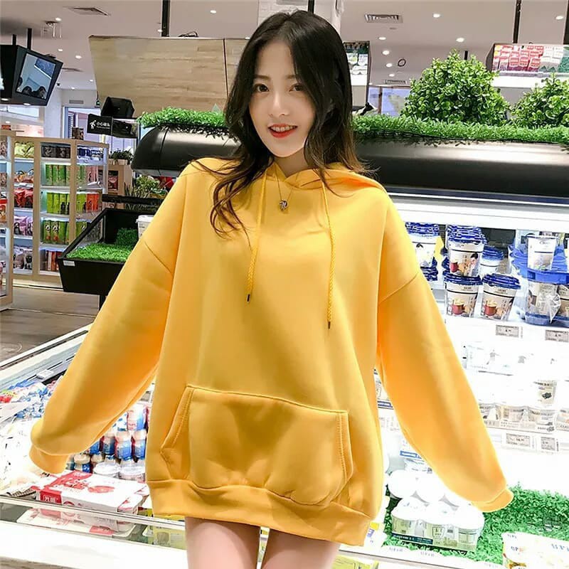 NATURAL SWEATER HOODIE WANITA / JAKET HOODIE POLOS / SWEATER OVERSIZE