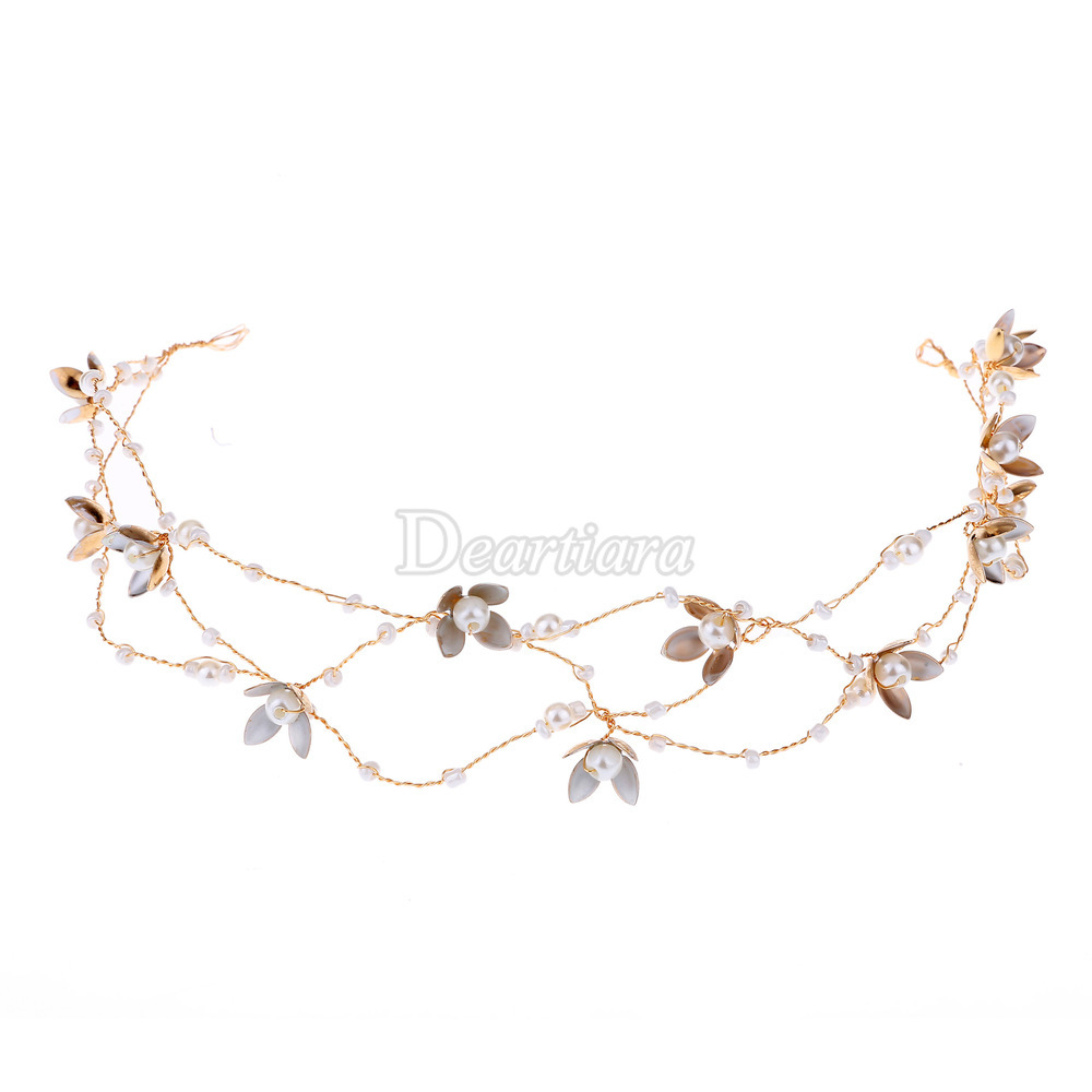 Korean Wedding Decoration High-end Handmade Flower Beaded Bridal Headdress Headband