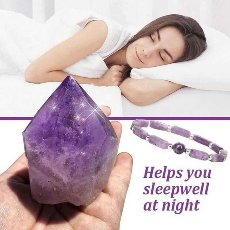 Gelang Manik-Manik Kristal Amethyst Stretch Untuk Wanita