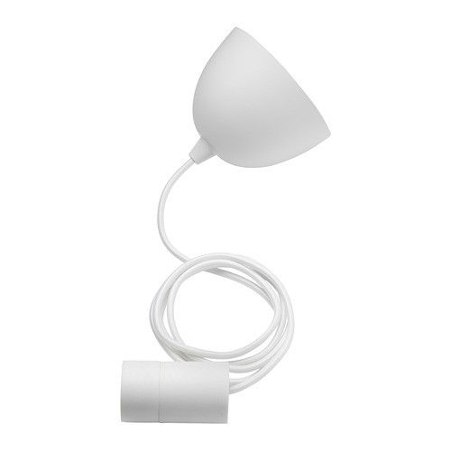 SUNNEBY Set kabel putih tekstil