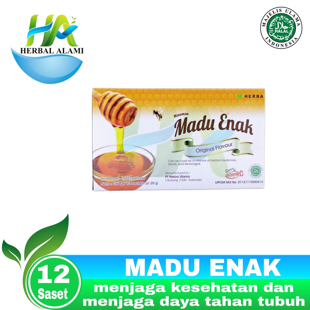 Madu Enak Sachet Minuman Madu Multivitamin Isi 12 Sachet