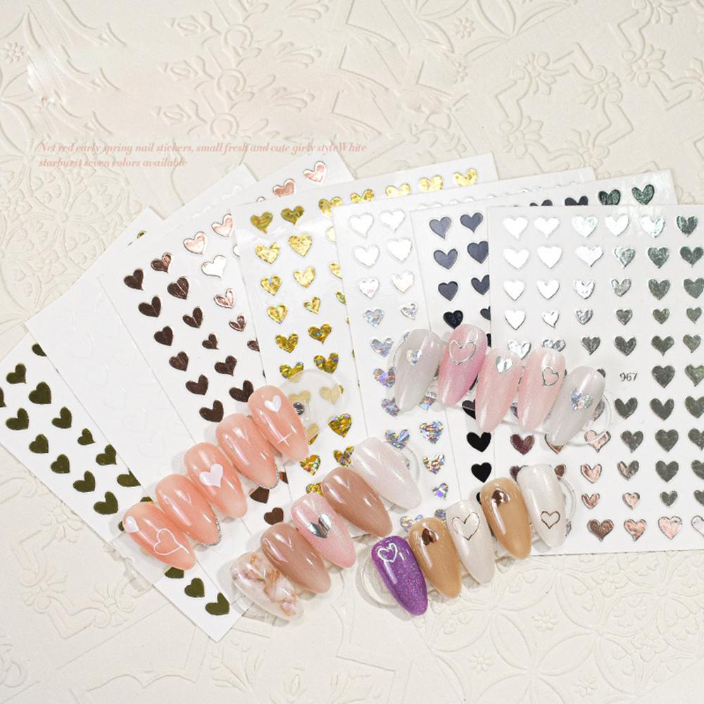 Solighter Stiker Kuku Manicure DIY Self -Adhesive Love Heart