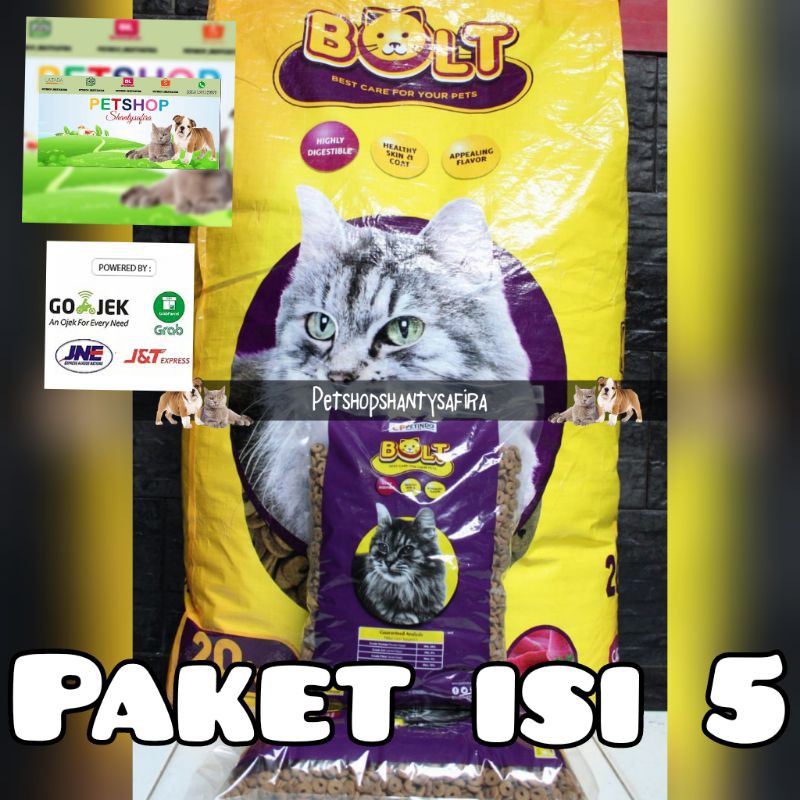 MAKANAN KUCING PAKET ISI 5 BOLT IKAN / BOLT DONAT