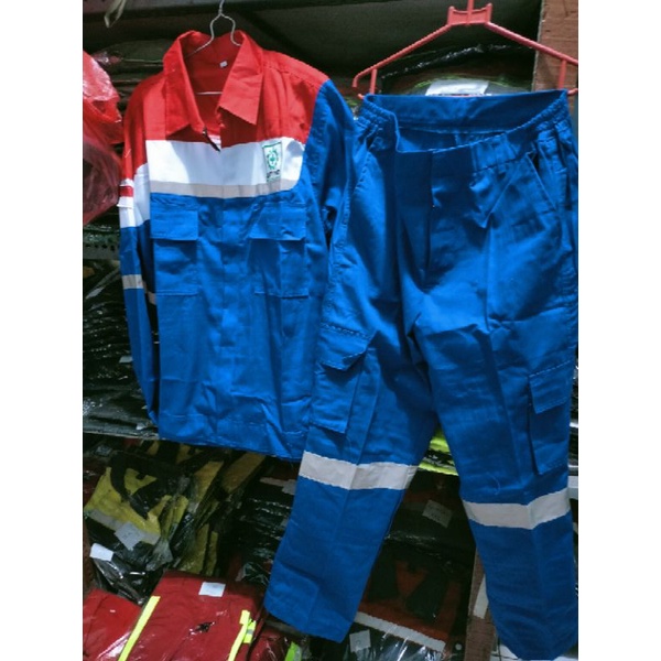 SETELAN SERAGAM BAJU SAFETY PERTAMINA REAL PICTURE