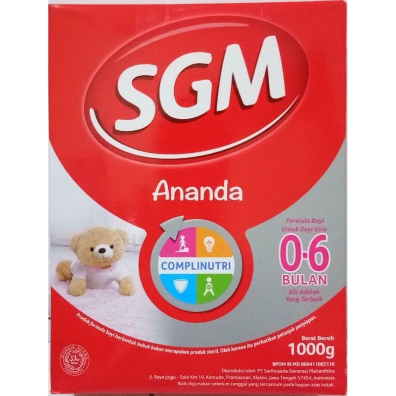 

SGM ANANDA 1000G usia 0-6 bulan