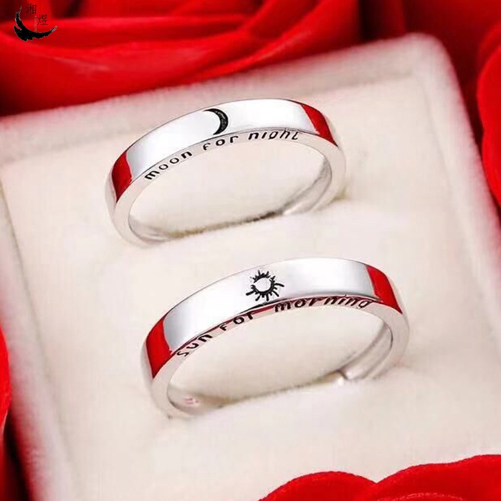 Cincin 925 Silver Desain Matahari Terbenam Bulan Dan Matahari Terbenam Untuk Hadiah Valentine