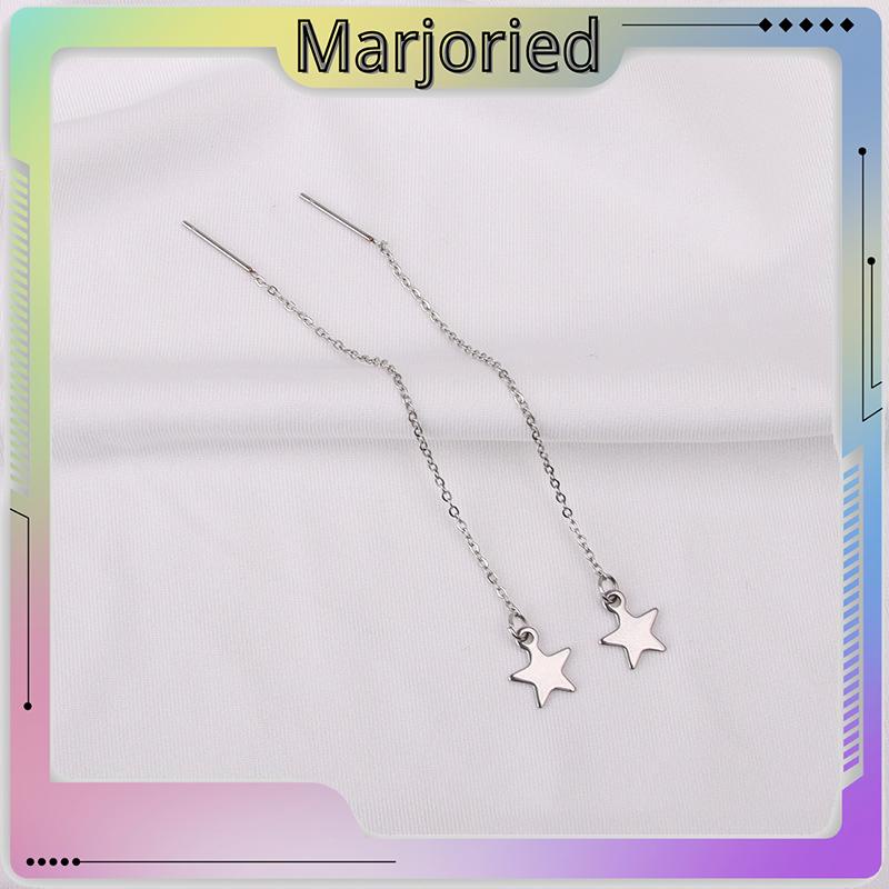 2Pcs Anting Korea Wanita Panjang Model Tusuk Tindik Rantai Rumbai Earring Perhiasan Fashion-MJD