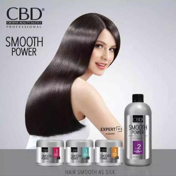 CBD Smooth Power Keratin Step 1 500gr &amp; Step 2 Neutralizer 500ml | Paket Pelurus Rambut Smoothing CBD Original