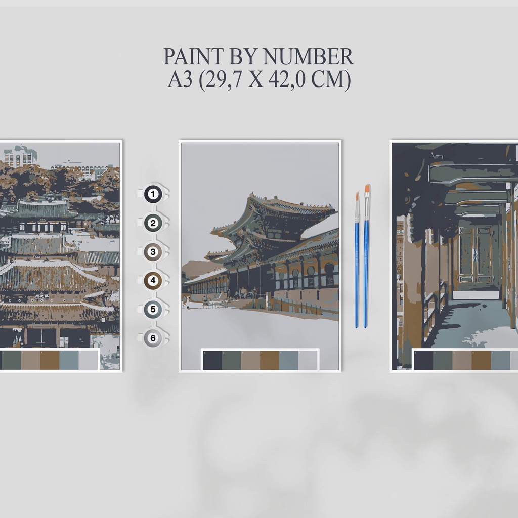 

Paint By Number Kit A3, KOREAN TEMPLE SERIES