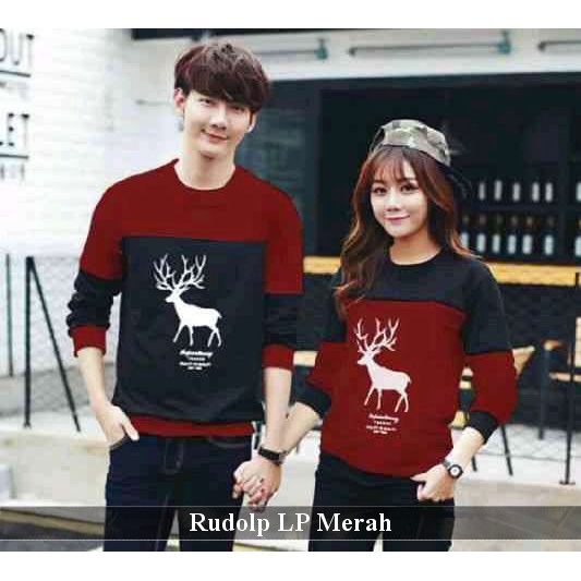 atasan sweater kapel bagus Kaos kapelan HITS murah lengan panjang couple kembar pasangan gambar RUSA