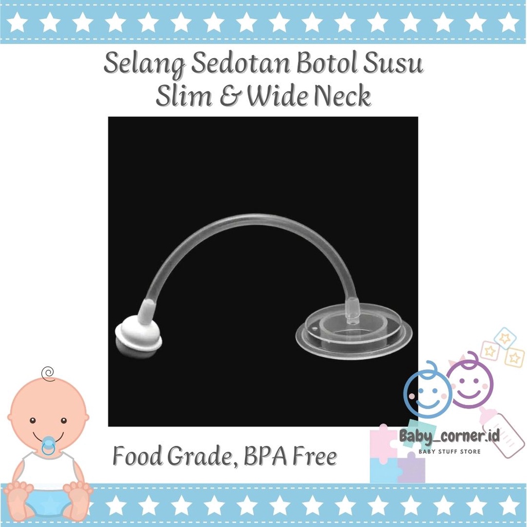 straw replacement sedotan botol otomatis hisap slim neck 16,5 cm Pigeon slim/Avent slim | nozzle free | pemberat selang sedotan botol susu training cup | sparepart botol |  straw replacer