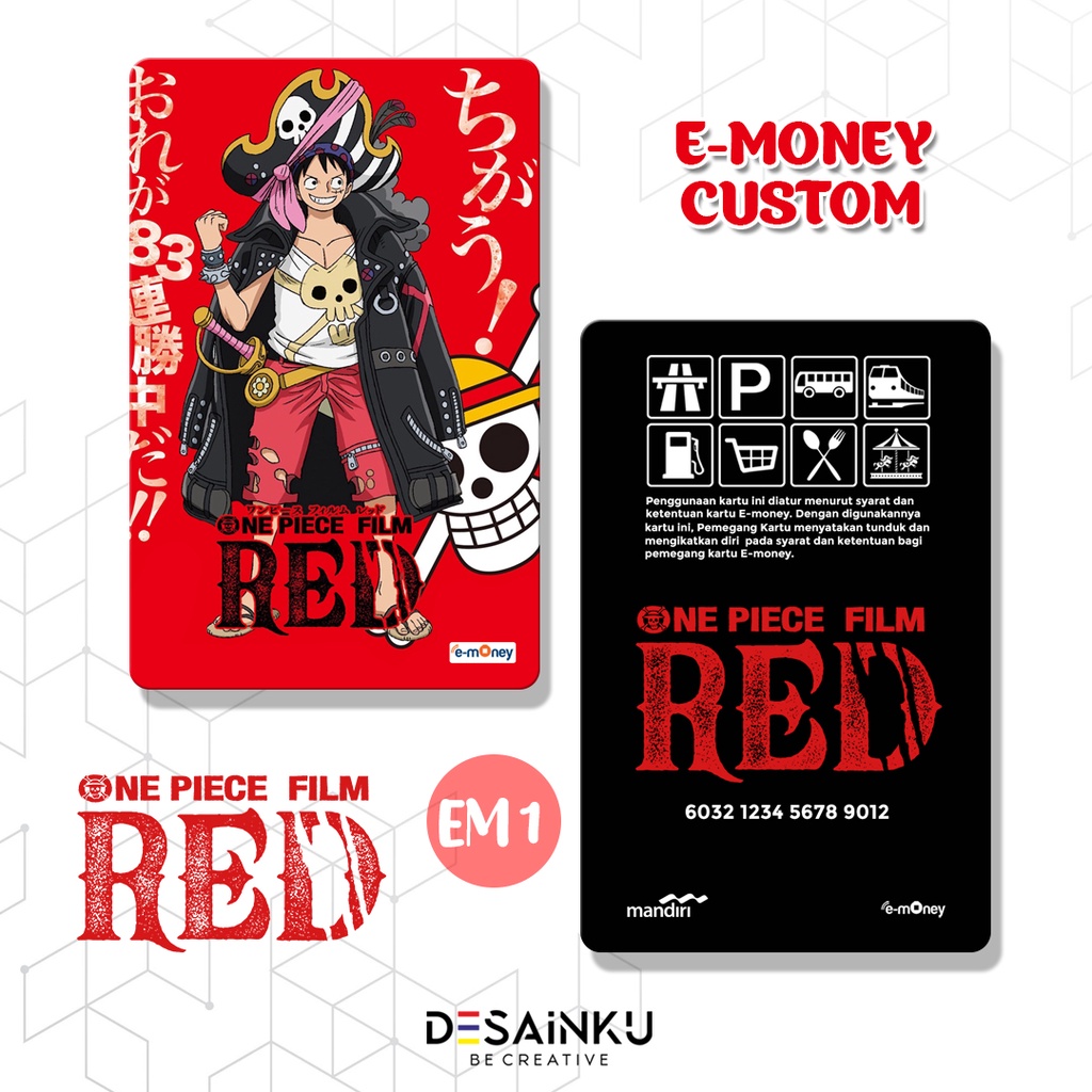 Emoney One Piece RED / Anime / Game / E-Toll Custom / Flazz / Tapcash / brizzi