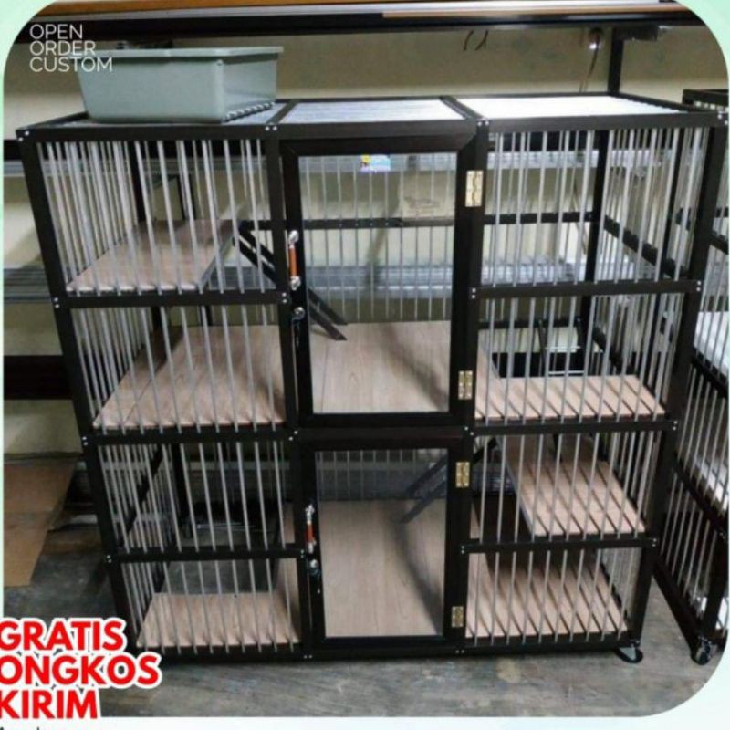 Kandang Kucing Tingkat Rumah Hewan Burung Kelinci Bahan Alumunium Custom indoor outdoor