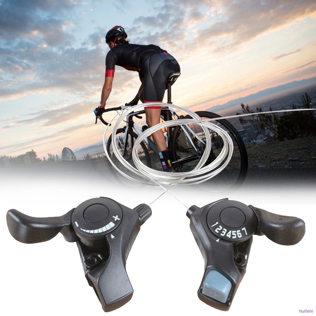 Mountain Bike Front and Rear Speed Shifter MTB Road Bike Handlebar Mounted Speed Shift Lever huiteni