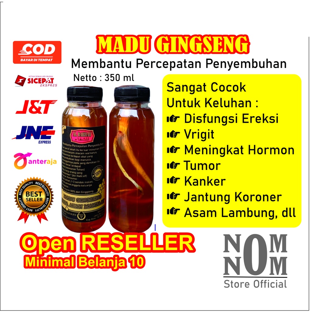 Herbal Madu Gingseng Alami 350 g Cocok Untuk Keluhan Disfungsi Ereksi / Vrigit / Meningkatkan Hormon