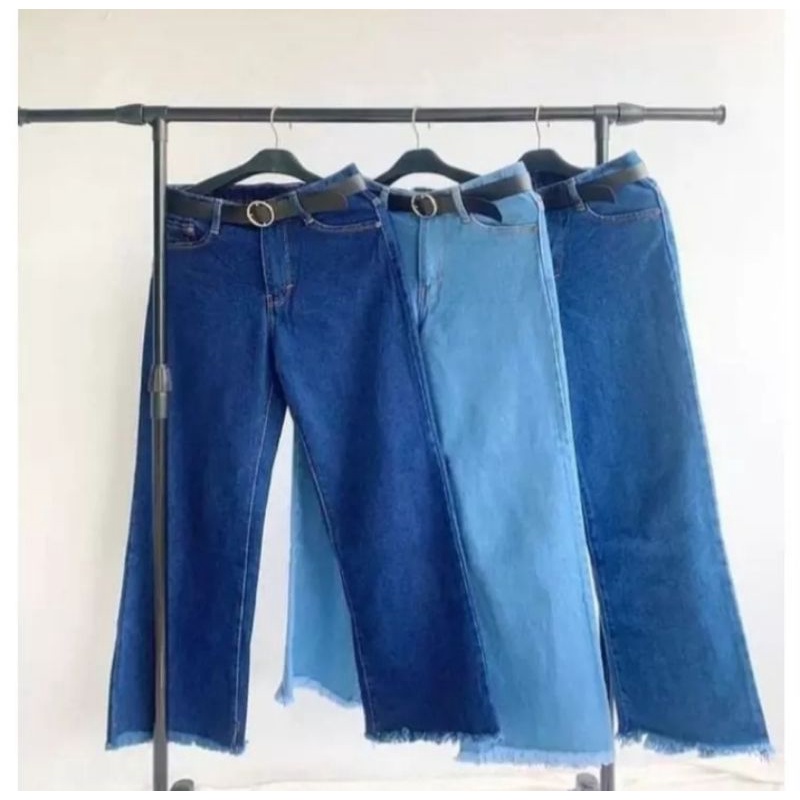 CELANA JEANS BOYFRIEND KULOT RAWIS WANITA
