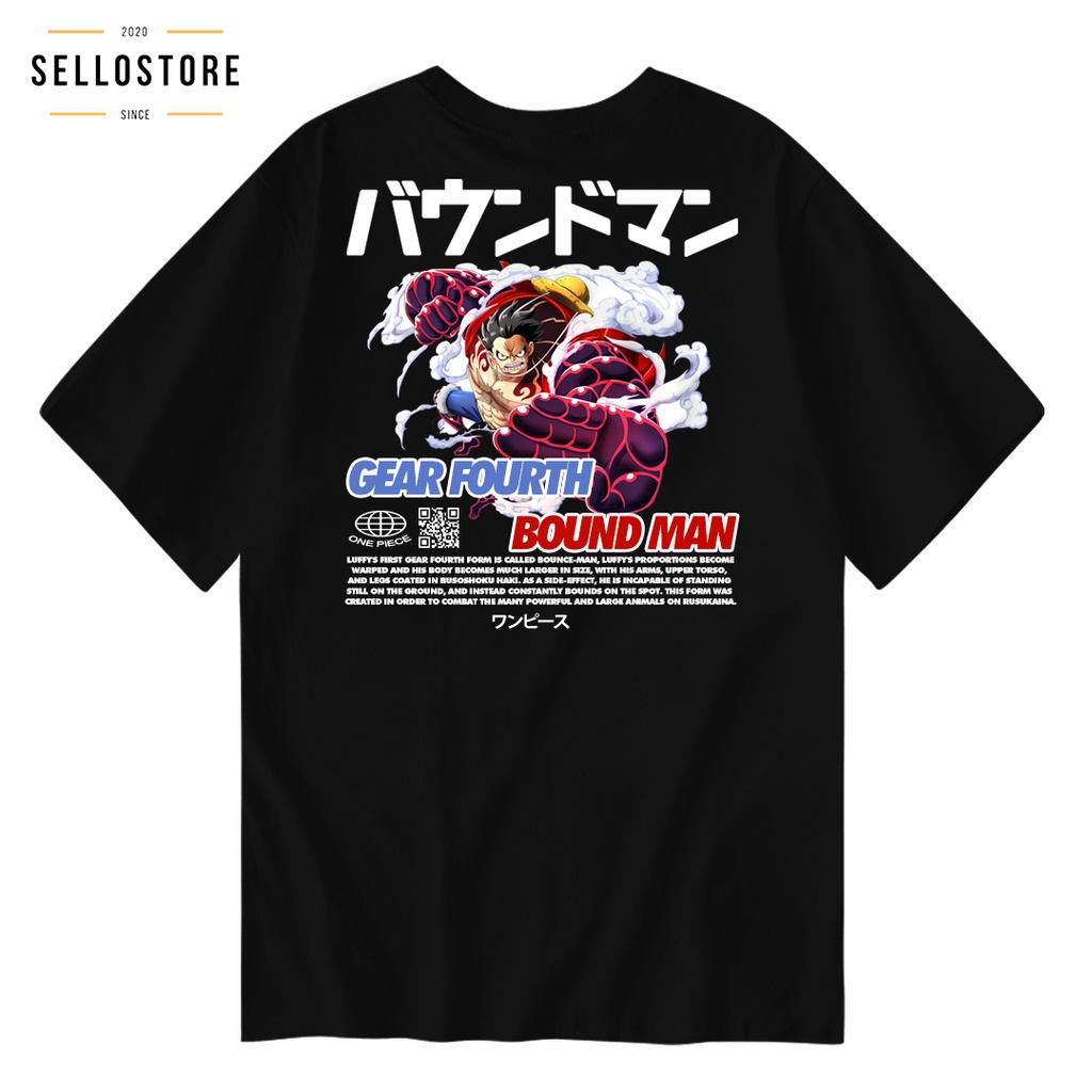 Kaos One Piece Luffy BOUND MAN Kaos Anime One Piece Original Clothing Baju Wibu Distro Jepang baju o