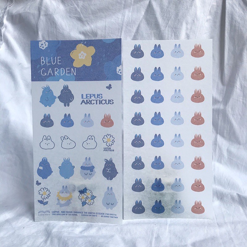 

Lepus Articus Blue Sticker — Animal Stiker Bujo Bullet Journal Case Casing Deco Polco Scrapbook