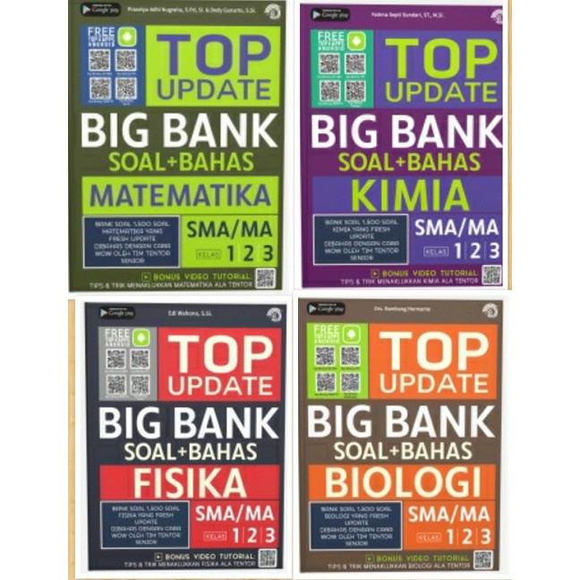 BUKU TOP Update Big Bank SMA/MA Kelas 1, 2, & 3 Matematika / Biologi  / Fisika / Kimia