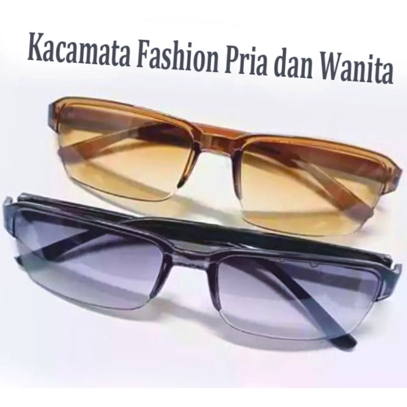 kacamata  gaya pria wanita sunglasses tanpa frame