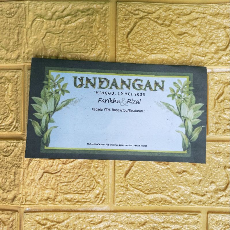 

Undangan Nikah Vintage Daun hijau Byar 54 + Cetak