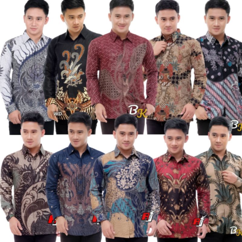 KEMEJA BATIK PRIA LENGAN PANJANG SIZE M L XL XXL