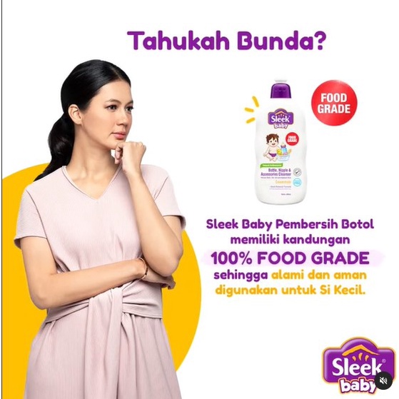 BPOM SLEEK BOTTLE NIPPLE &amp; BABY ACCESSORIES CLEANSER ISI 450ML , 500ML &amp; 900ML (REFILL) / SLEEK SABUN CUCI PIRING / SYE