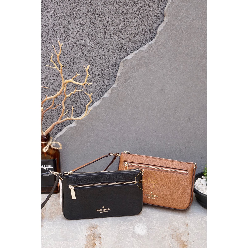 Jual kate spade leila convertible wristlet pebbed leather (authentic