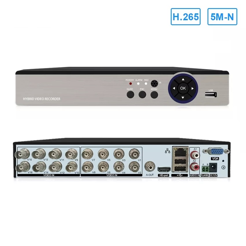 DVR 16 CH Hybrid 6 in 1 XMEYE. 5MP.  H265. AHD. TVI. CVI. XVI. CVBS. IPCAM