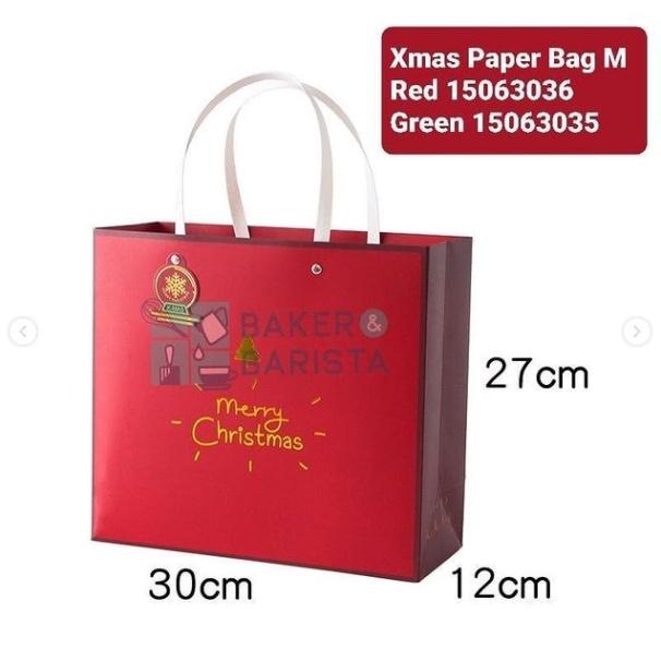 

Ready Paper Bag Xmas M 22x10 paperbag natal packaging hampers christmas goodie bag kertas kado natal xmas cookies bag Kualitas Terjamin