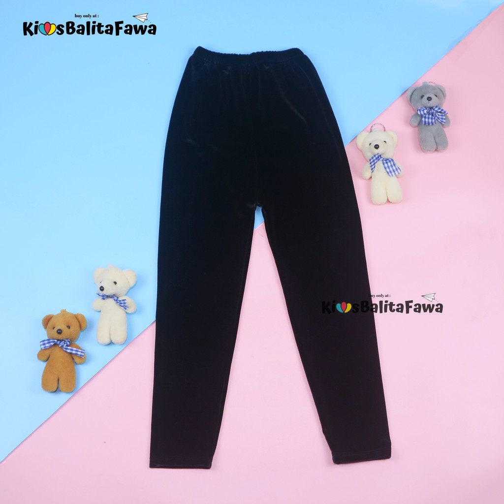 Legging Cleo 10-12 Tahun / Polos Celana Leging Bludru Panjang Pants Anak Cewek Perempuan Import Adem