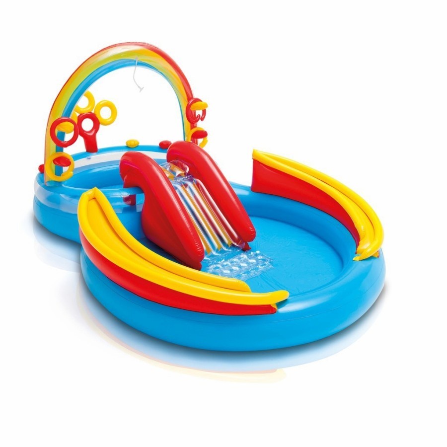 Kolam Renang Anak Rainbow Ring Play Center Pool Mandi Bola - INTEX 57453