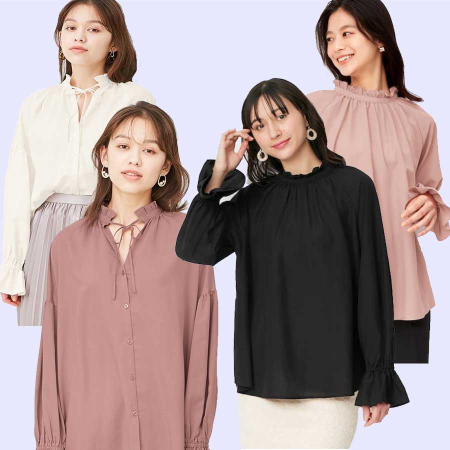 BLOUSE WANITA UNIQLO GU TIENECK BLOUSE-3