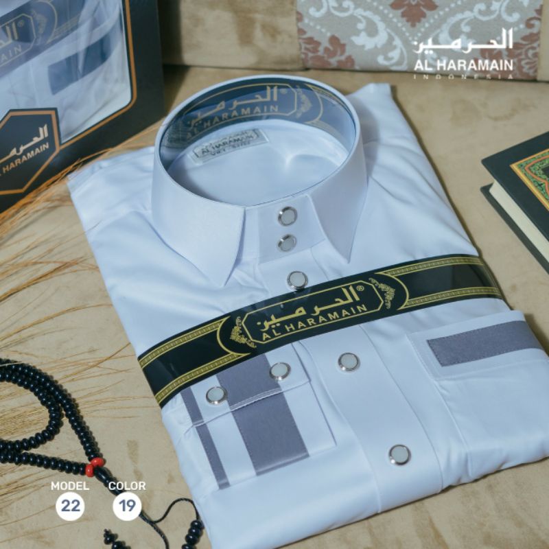 Gamis Haromain Premium Manset Putih