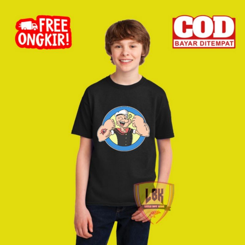 KAOS ANAK POPEYE / BAJU ANAK POPEYE / BAJU KAOS ANAK POPEYE TERBARU