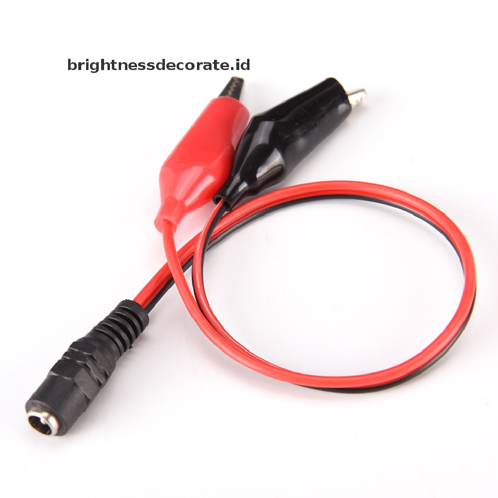 Kabel Power Dc 5.5mm X 2.1mm Dc Female / Male Jack Konektor Ke 2 Alligator Clip