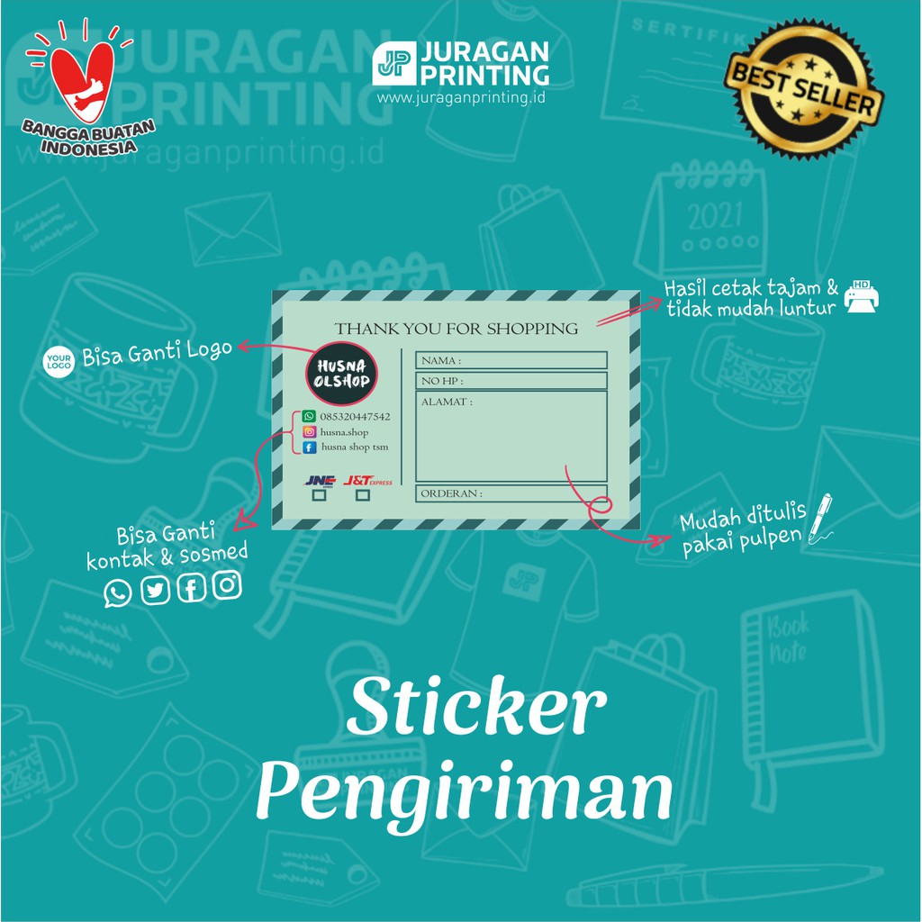 

CETAK STIKER PENGIRIMAN OLSHOP CUSTOM / LABEL PENGIRIMAN