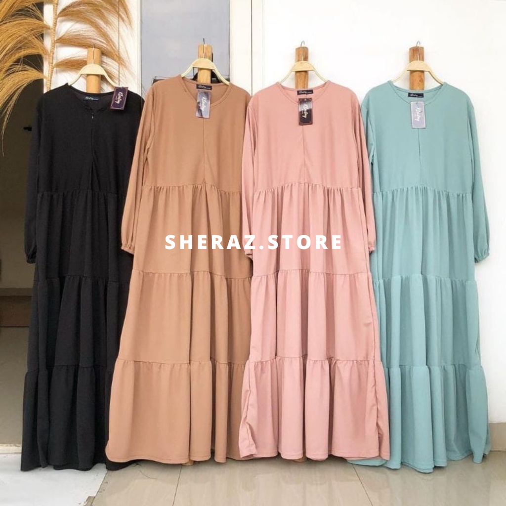 Gamis Hitam Putih Jumbo Ld 120 130 140 DELVINA DRESS S M L XL XXL XXXL 5L Gamis Polos Wanita Remaja Oversize Murah