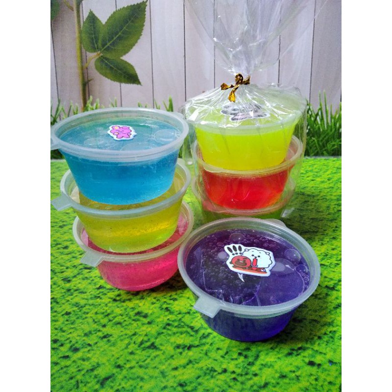 clear slime kemasan cup 35ml murah