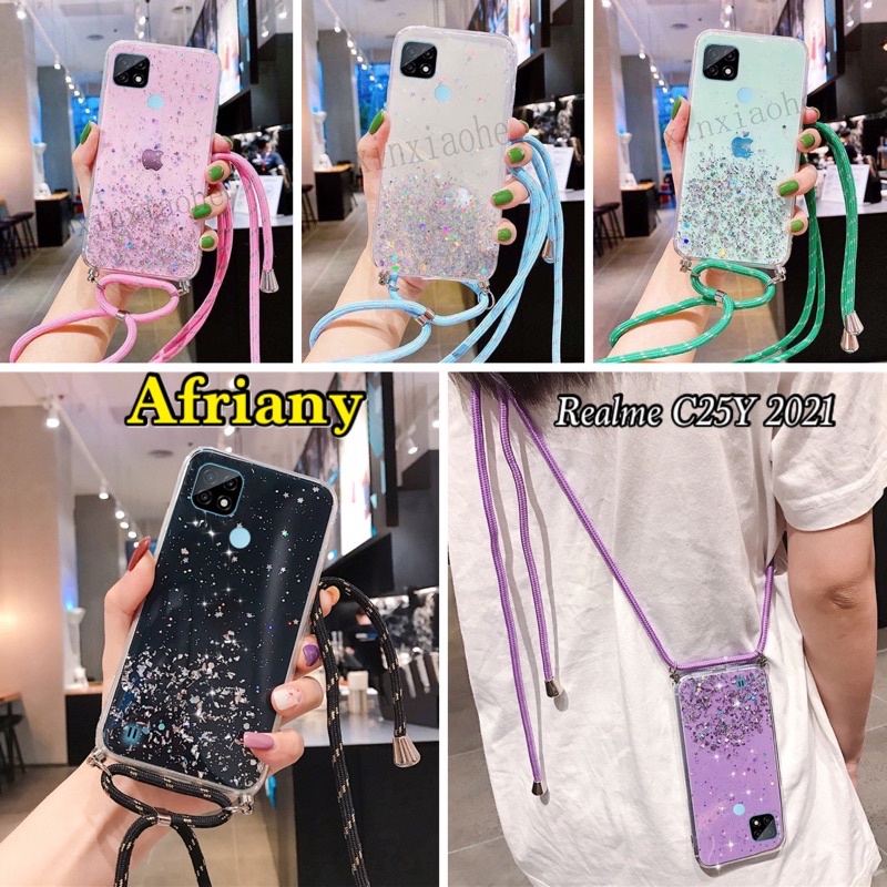 Case Tali Nagita Realme C11 C12 C15 C20 C21 C21Y C25 C25Y 2021 Narzo 30A Lanyard Glitter Gantungan