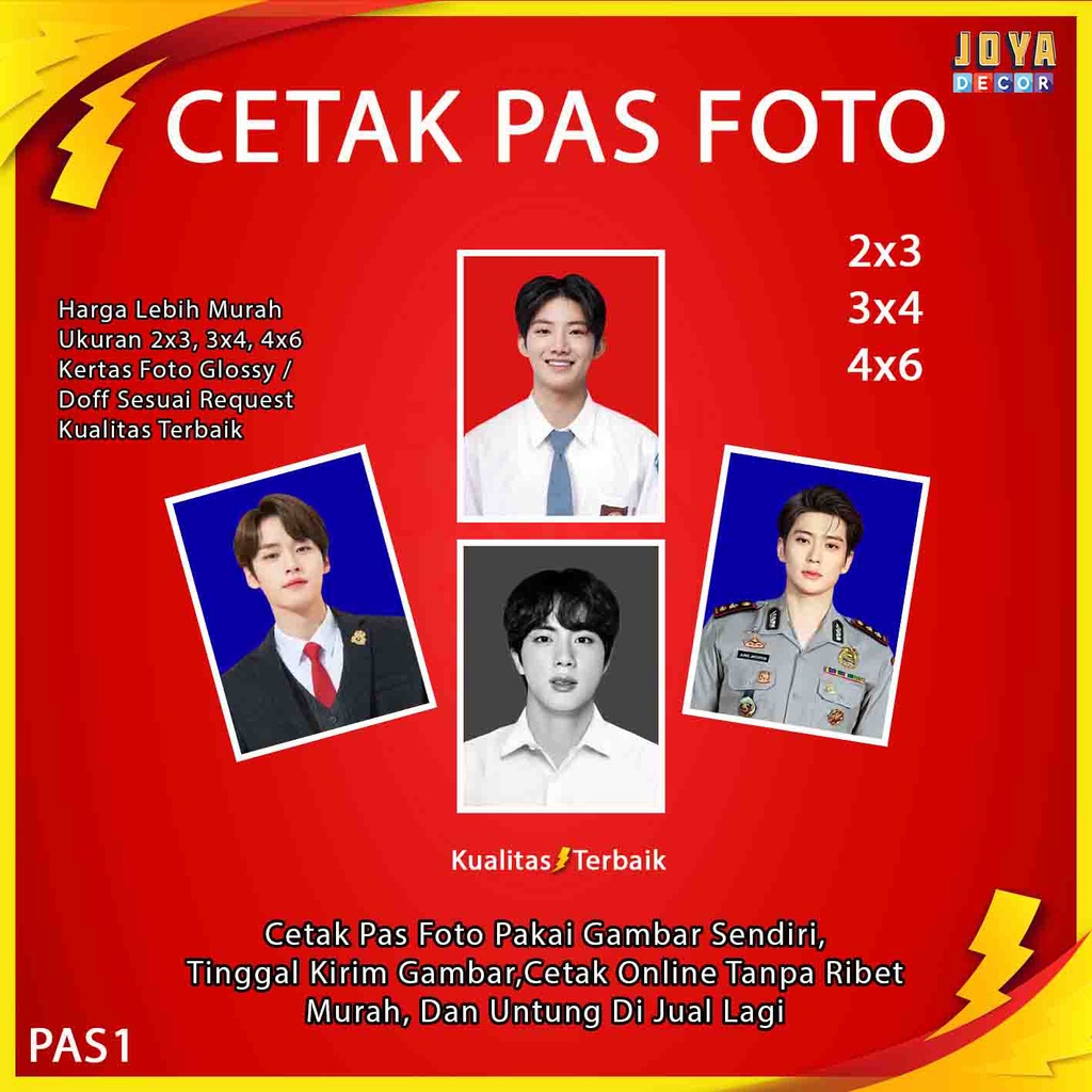 Cetak Pas Foto Photo Ijazah / Rapot / Passport / Lamaran Kerja / Foto Nikah