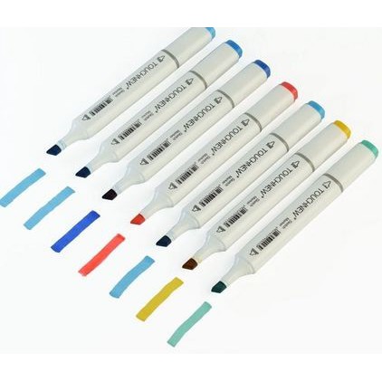 TOUCHNEW Basic Tones Art Marker Set Alcohol Based Dual Tips (12pcs)